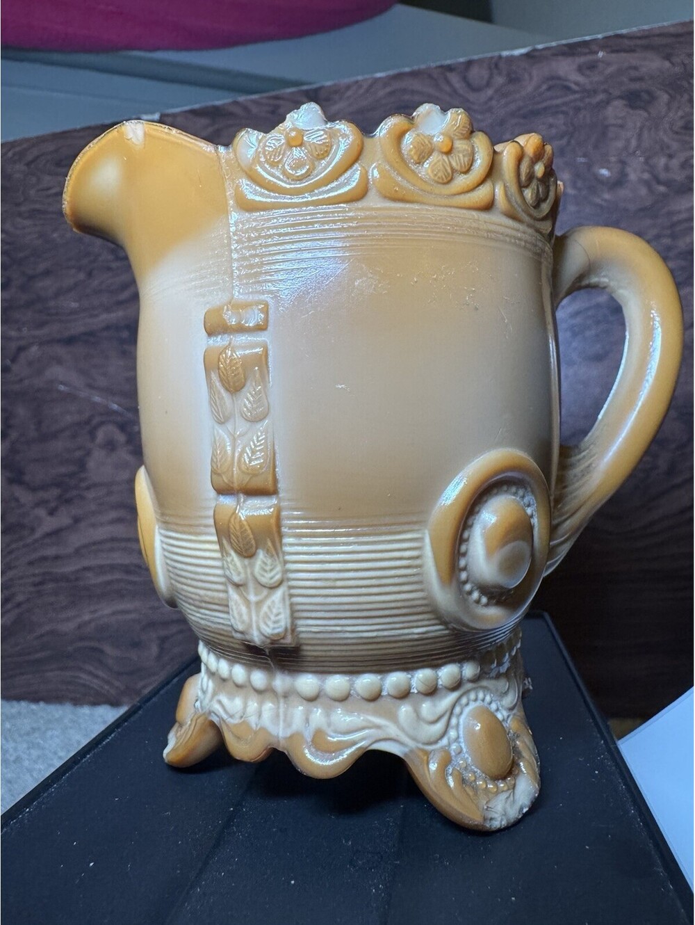 EAPG --Greentown Dewey Pattern Small Chocolate Creamer - Nice Piece!